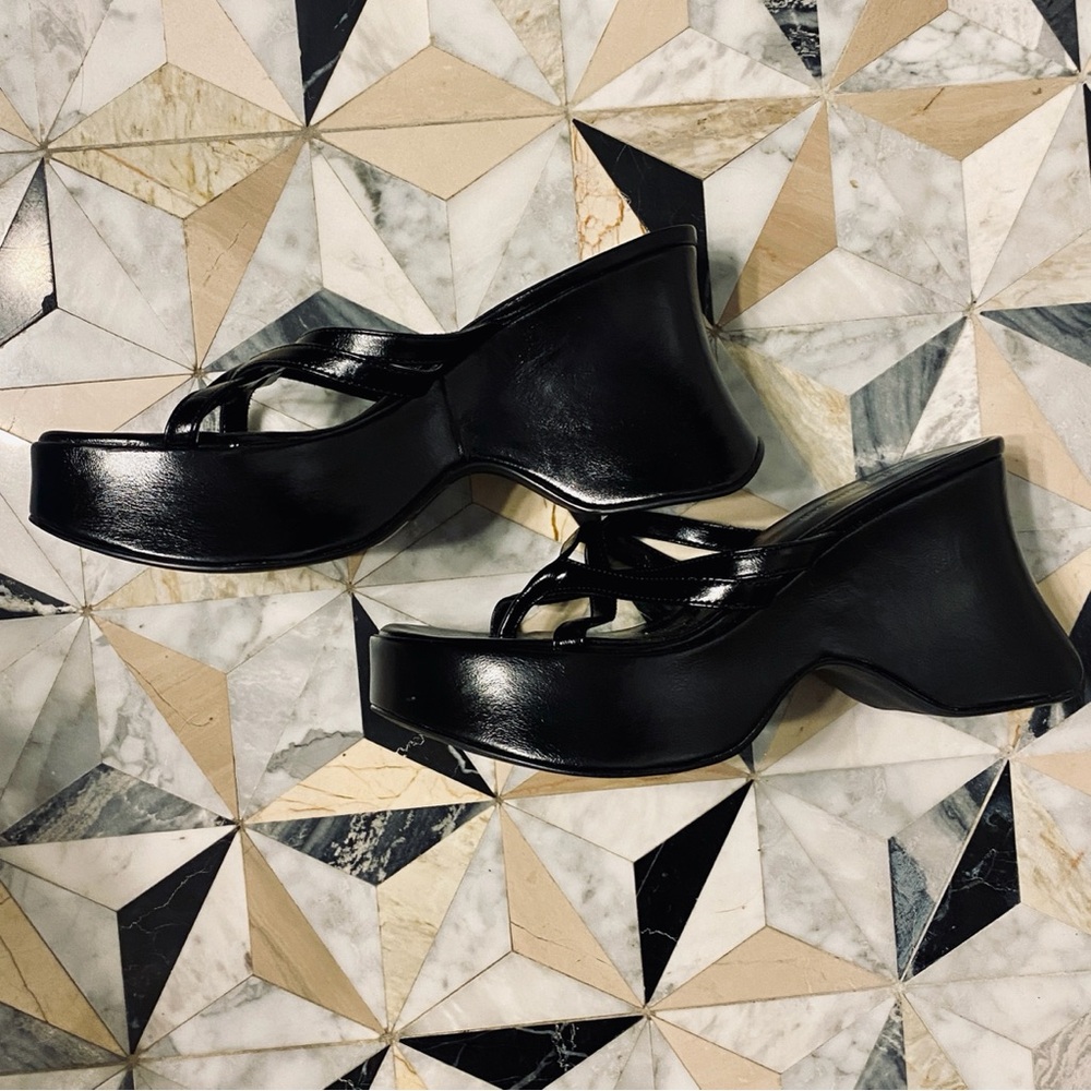 Jeffrey Campbell Black Strappy Platform Heels
